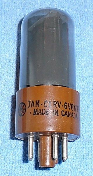 1 GE JAN CLRV 6V6 - GTY Vacuum Tube 1971 Vintage Smoked Glass Audio Power Pentode 2