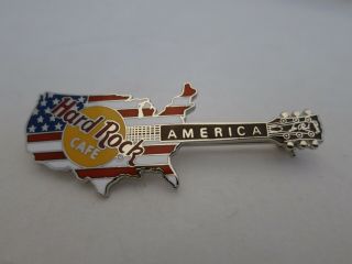 Hard Rock Cafe American Flag Guitar Pin Usa Vintage Rare America