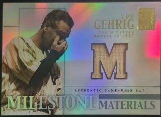 2002 Topps Tribute Milestone Materials Lou Gehrig Game Bat - Mimlg