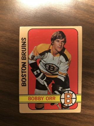 1972 73 Topps Bobby Orr Boston Bruins 100 Hof Vintage Creases