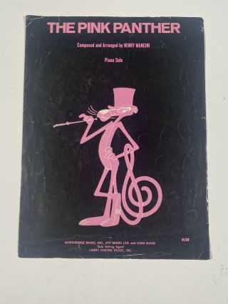 Vintage The Pink Panther Piano Solo Sheet Music Henry Mancini