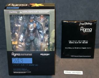 Authentic Figma 243 Solid Snake Mgs2,  1st Edition Goodsmile Shop Exclusive Bonus
