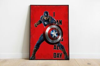 Captain America Poster - Marvel Poster - Avengers Poster - Marvel Quote