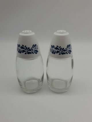 Vintage Gemco Salt And Pepper Shakers Blue/white Coordinates 6 Hole Guc