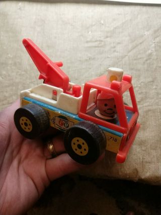 Tow Truck Wrecker 1968 Toy Vintage Fisher Price Little People 718