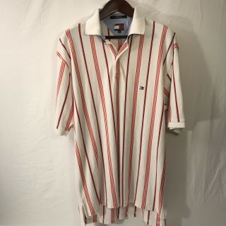 Vintage 90s Tommy Hilfiger Mens Xl Short Sleeve Polo Shirt Vertical Stripes