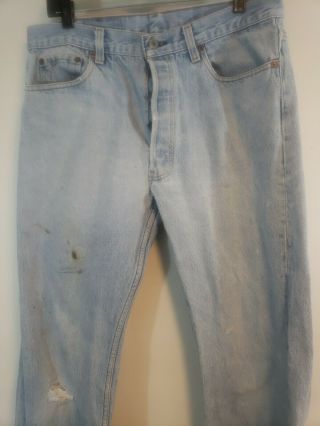 vintage levis 501 button fly denim jeans shrink to fit 33 