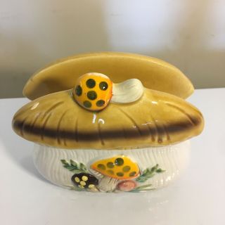 Vintage 1978 Ceramic Merry Mushroom Napkin Holder By Sears Roebuck 2