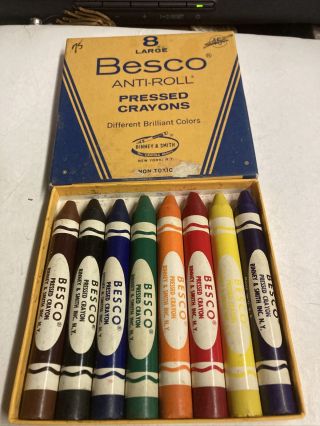 Vintage Drawing Crayons Anti - Roll Type Besco Binney & Smith No.  10b