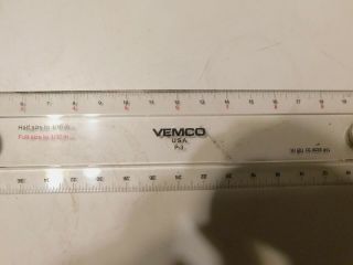 Vintage VEMCO,  P - 3,  12 inch,  Drafting Machine Scale Tool Ruler 2