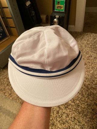 Vintage 1970’s Mcdonalds White/blue Uniform Cap Hat Mcdonald’s Rare Find Size Lg