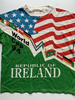 Vintage 1994 Republic Of Ireland Fifa World Cup T Shirt Small Futbol Rare