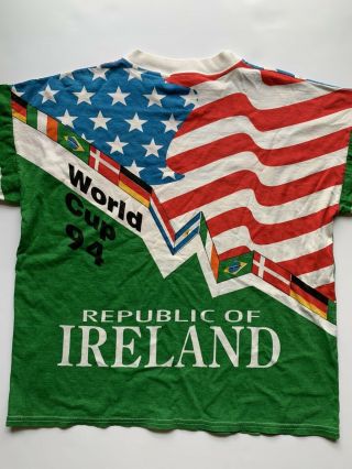 Vintage 1994 REPUBLIC OF IRELAND FIFA WORLD CUP T Shirt Small Futbol Rare 2