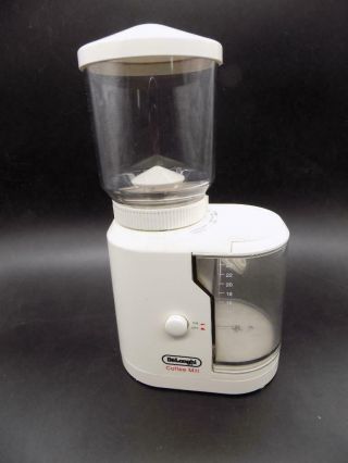 Vintage Delonghi Coffee Mill Burr Grinder Model Dcg - 4 White Fully Euc