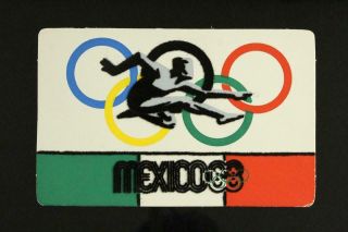 Vintage 1968 Mexico Olympics Paper Felted Postcard Laper No 5 Atleta Olimpico