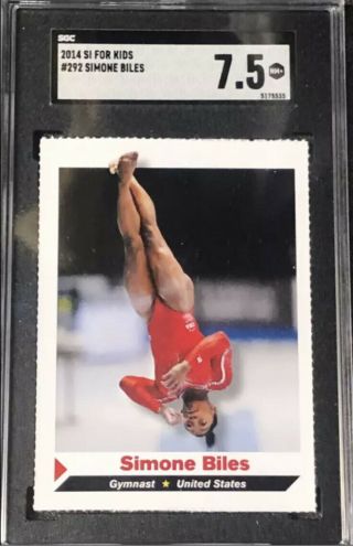 2014 Sports Illustrated For Kids Simone Biles Rookie Rc 292 Sgc 7.  5 Olympics
