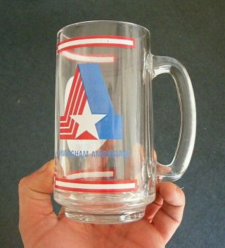Rare - Vintage Glass Beer Mug 1974 Birmingham Americans Wfl World Football Team