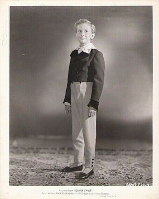 John Howard Davies Child Actor 8x10 Vintage Photo Oliver Twist 1948