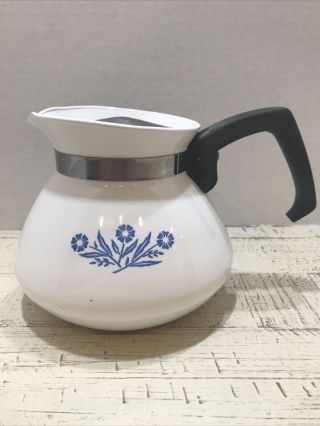 Vintage Corning Ware Blue Cornflower 6 Cup Kettle Coffee Tea Pot