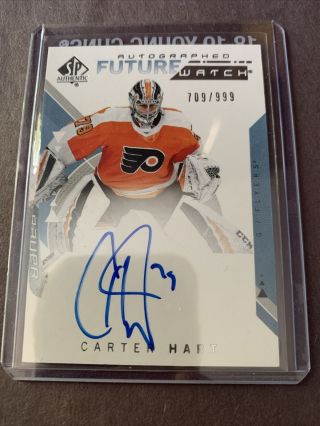 2018 - 19 Carter Hart Sp Authentic Future Watch Auto 709/999 Flyers