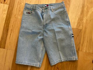Vtg Tommy Hilfiger Denim Jeans Cargo Shorts Size 33 Large