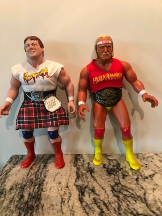 Vintage Wwf Hulk Hogan & Rowdy Roddy Piper 16 Inch Ljn Action Figures
