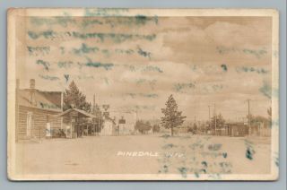 Pinedale Wyoming—conoco Gas Service Station Rppc Rare Vintage Photo 1940s