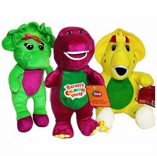 Yellow Green Purple Barney Plush Singing I Love You Stuffed Doll Toy