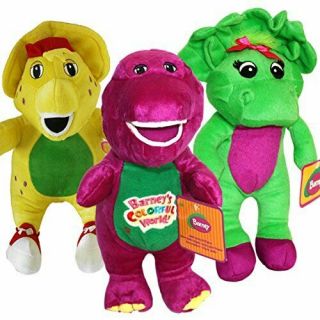 Yellow Green Purple Barney Plush Singing I Love You Stuffed Doll Toy 2