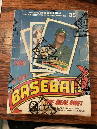 1989 O - Pee - Chee Opc Baseball Wax Box Bbce Authenticated M36