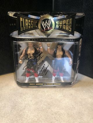 Wwe Classic Superstars Ricky Morton And Robert Gibson Signed Action Figures
