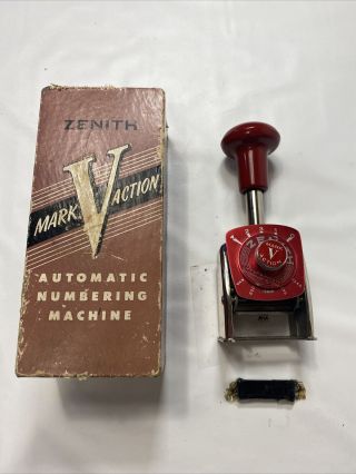 Vintage Zenith Automatic Numbering Machine Mark V Action - Made In West Germany
