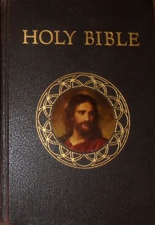 ††holy Bible Catholic Action Edition Vintage 1953 Hardcover Illustrated