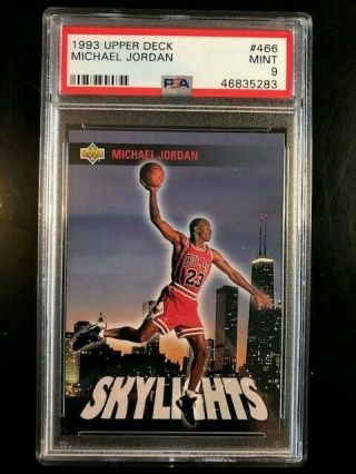 Michael Jordan 1993 Upper Deck Skylights Basketball Card 466 - - Psa 9