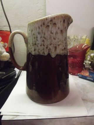 Vintage Hull Pottery Drip Glaze Oven Brown 2 Qt Pitcher