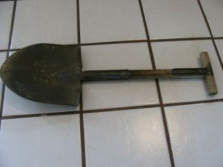 Vintage Ww Ii Us Army Military 1943 Ames Wooden T Handle Trench Spade Shovel