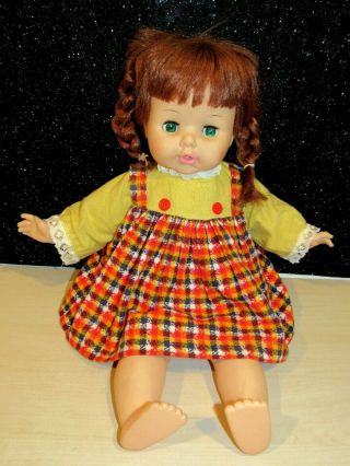 Htf Vintage 1967 Horsman 20 " Softee Strutter Doll Gorgeous Redhead Green Eyes