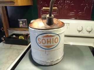 Vintage Sohio 5 Gallon Can Standard Oil Gas Service Station