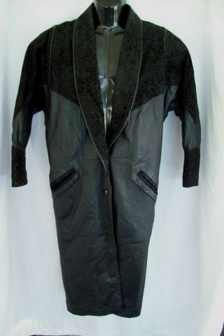 Vintage G Iii Leather Trench Duster Coat Women 