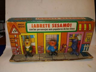 Vintage 70s/80s Sesame Street Bert,  Ernie,  Grover Figures,  Mexico Package