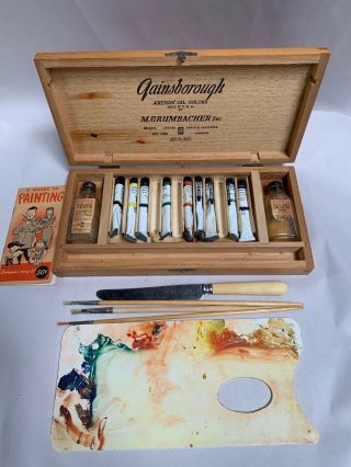 Vintage Grumbacher Artists Oil Colors Paints Set Gainsborough No.  320 (a7)