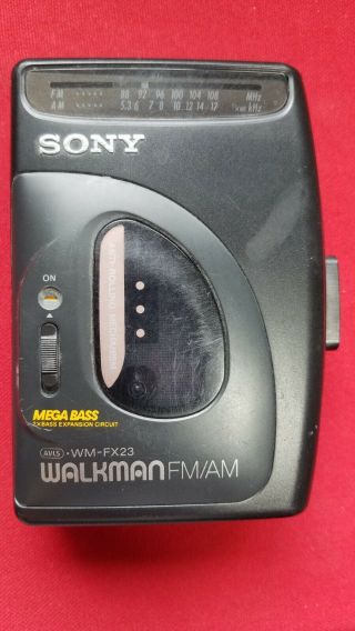 Vtg Sony Walkman Wm - Fx23 Am Fm Radio Cassette Player W/ Mega Bass All