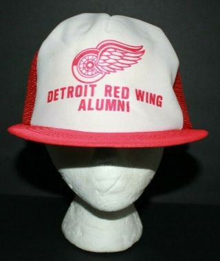 Vintage Rare Detroit Red Wings Alumni Snapback Trucker Hat Cap Nhl Hockey