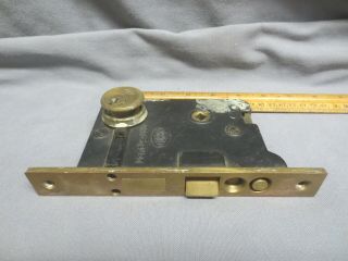Big Old vtg/antique CORBIN Entry Door Mortise Lock Cylinder Hardware No Key 2