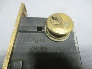 Big Old vtg/antique CORBIN Entry Door Mortise Lock Cylinder Hardware No Key 3