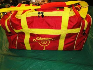 Vintage Ebonite Crush 2 Ball Bowling Bag W Inside Pouch Red And Yellow
