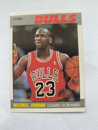1987 Fleer Michael Jordan Basketball Card 59 Chicago Bulls 2nd Year
