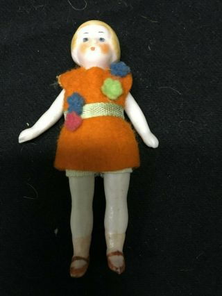 3 " Vintage German Porcelain Jointed Doll House Doll 4
