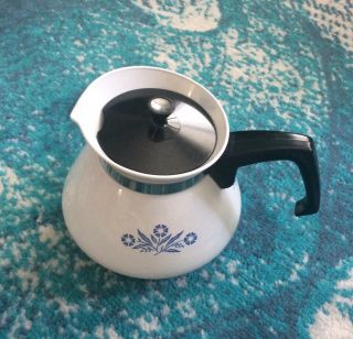 Vintage Corning Ware Blue Cornflower Teapot Kettle 6 Cup Ec