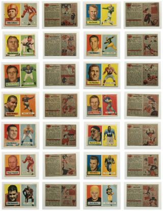 1957 Topps Football Near Complete Set Of 129 Cards Set Break